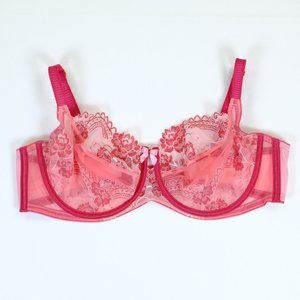 Soma Flirtation Unlined Lace Bra (Style: 570190281) Peony Pink/Ruby Size: US 40D